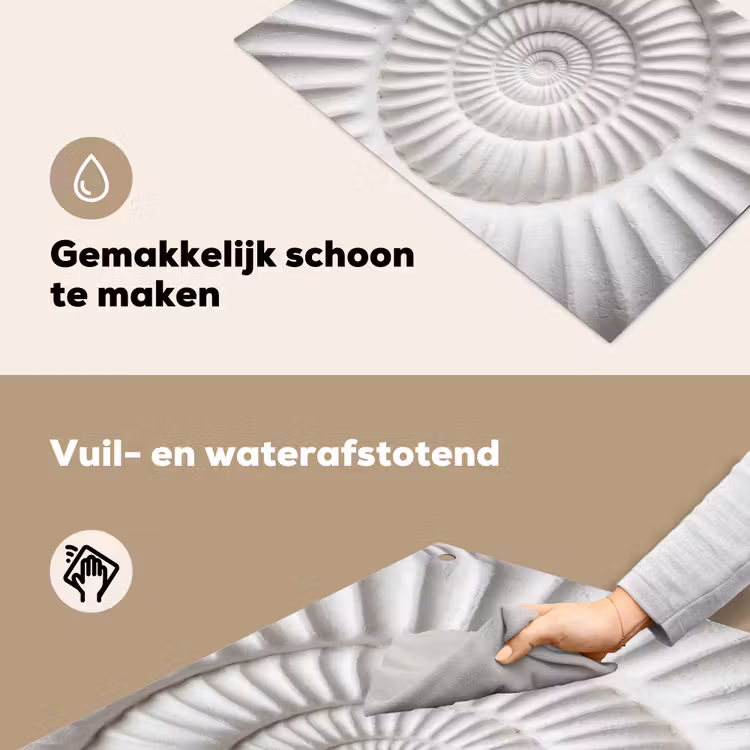 Schelp - Spiraal - Wit Inductie beschemer met haakjes klein -ky-schoon-nl