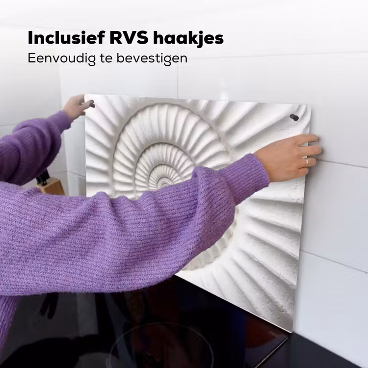 Schelp - Spiraal - Wit Inductie beschemer met haakjes klein -ky-ophangen-nl