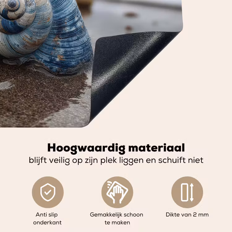 Schelp - Strand - Blauw - Zee Inductie beschemer met haakjes middel -ky-onderkant-nl