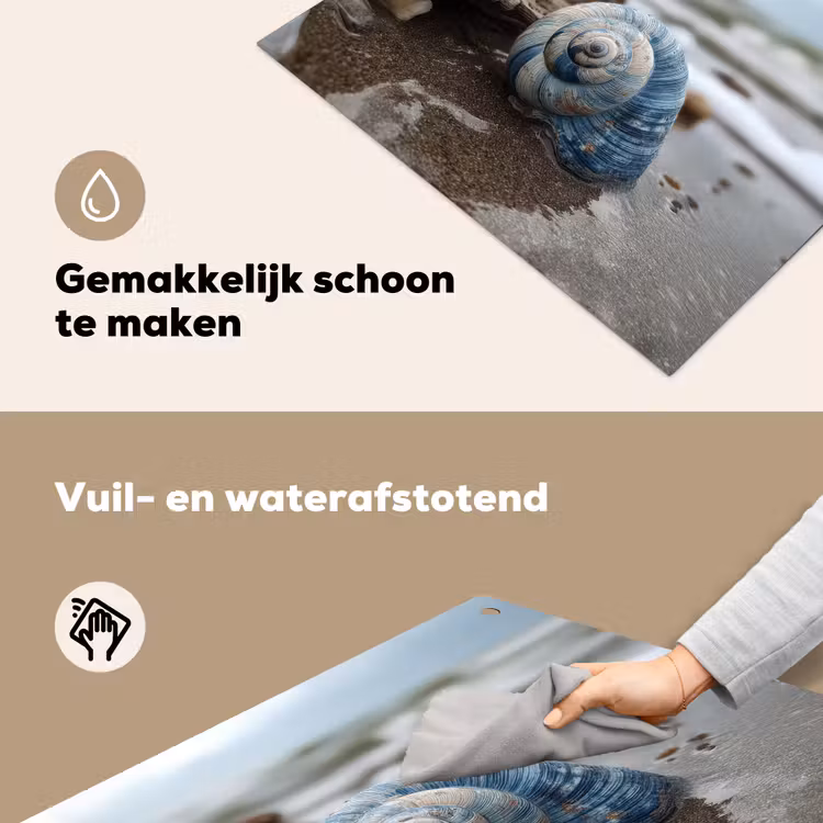 Schelp - Strand - Blauw - Zee Inductie beschemer met haakjes middel -ky-schoon-nl