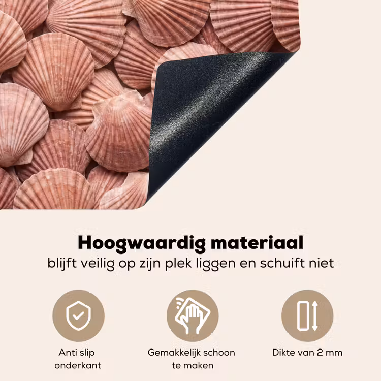 Schelpen - Patroon - Roze Inductie beschemer met haakjes klein -ky-onderkant-nl