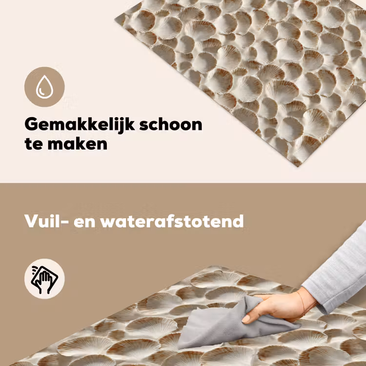 Schelpen - Waaiervorm - Wit Inductie beschemer met haakjes klein 777 -ky-schoon-nl