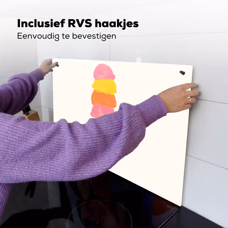 Schepijs - Hoorntje - Illustratie - Minimalistisch Inductie beschemer met haakjes klein -ky-ophangen-nl