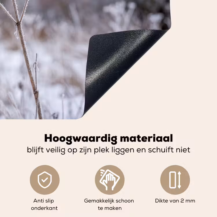 Schermbloem - Rijp - Kristallen - Winter - Delicaat Inductie beschemer met haakjes klein -ky-onderkant-nl