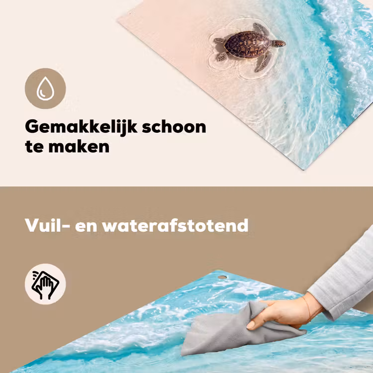 Schildpad - Helder water - Strand - Dieren - Natuur Inductie beschemer met haakjes klein -ky-schoon-nl