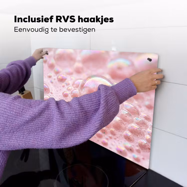Schuim - Structuur - Roze Inductie beschemer met haakjes klein -ky-ophangen-nl