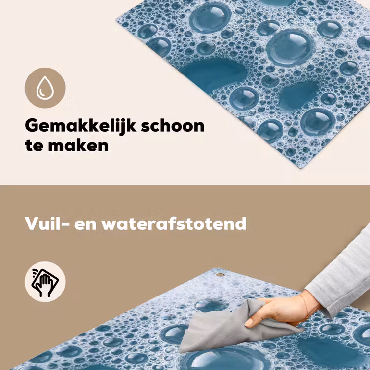 Schuim - Water - Textuur Inductie beschemer met haakjes klein -ky-schoon-nl