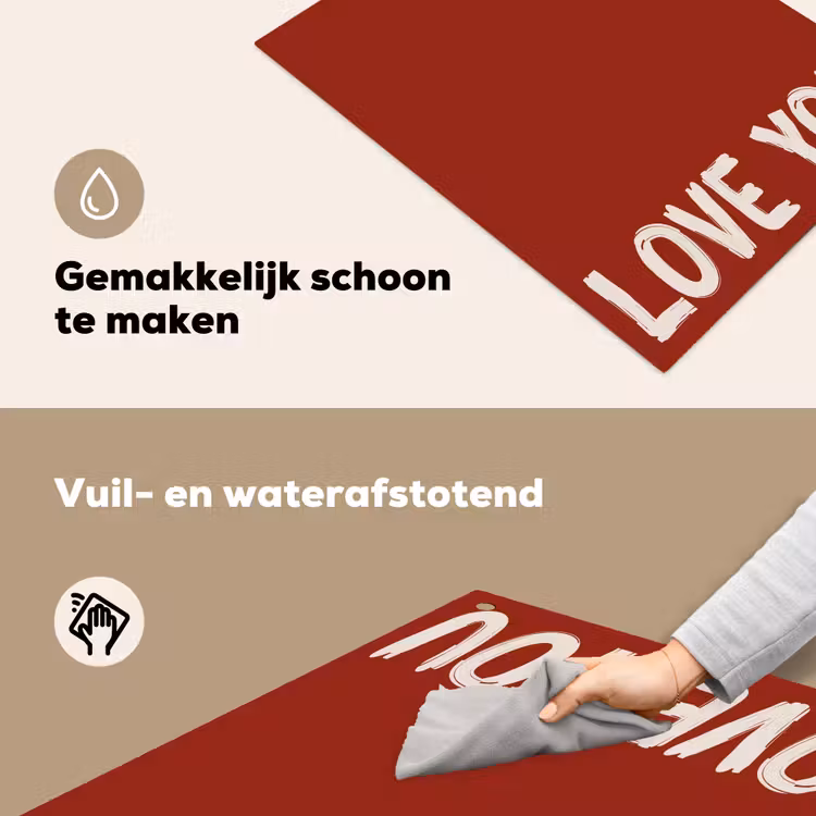 Schuin - Loveyou - Rood Inductie beschemer met haakjes klein -ky-schoon-nl