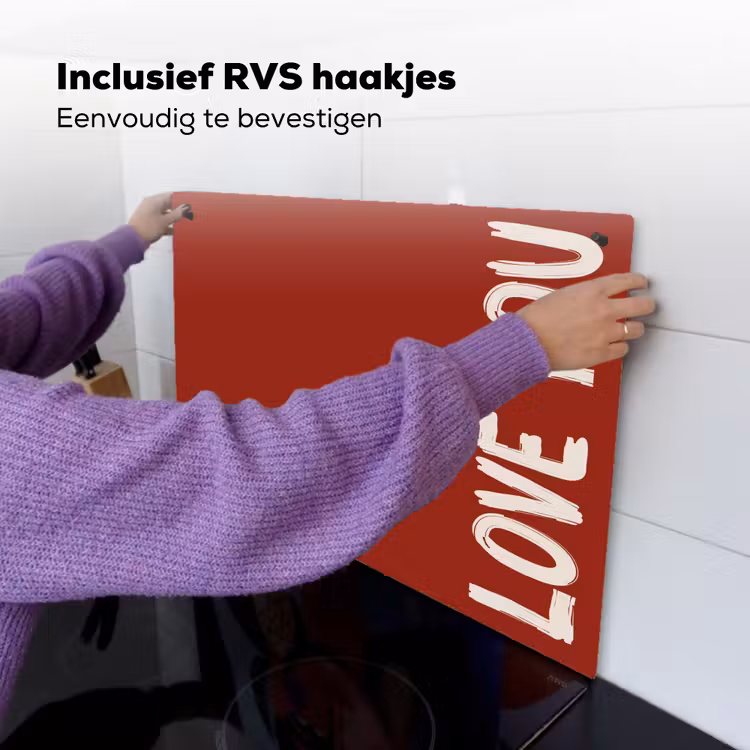 Schuin - Loveyou - Rood Inductie beschemer met haakjes klein -ky-ophangen-nl