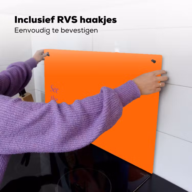 See te good - Paars - Oranje Inductie beschemer met haakjes klein -ky-ophangen-nl