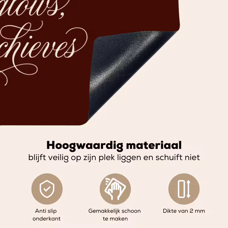 She plans she glows she achieves - Rood - Cursief Inductie beschemer met haakjes klein -ky-onderkant-nl