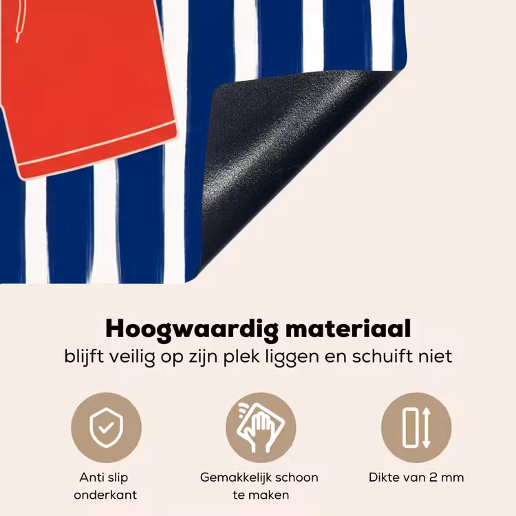 Shorts - Waslijn - Zomer - Illustratie - Rood Inductie beschemer met haakjes klein -ky-onderkant-nl