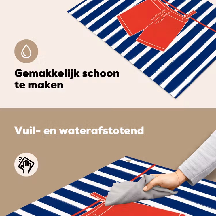 Shorts - Waslijn - Zomer - Illustratie - Rood Inductie beschemer met haakjes klein -ky-schoon-nl