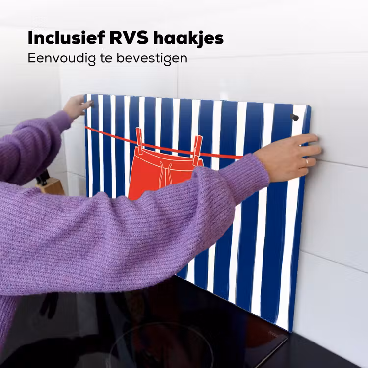 Shorts - Waslijn - Zomer - Illustratie - Rood Inductie beschemer met haakjes klein -ky-ophangen-nl