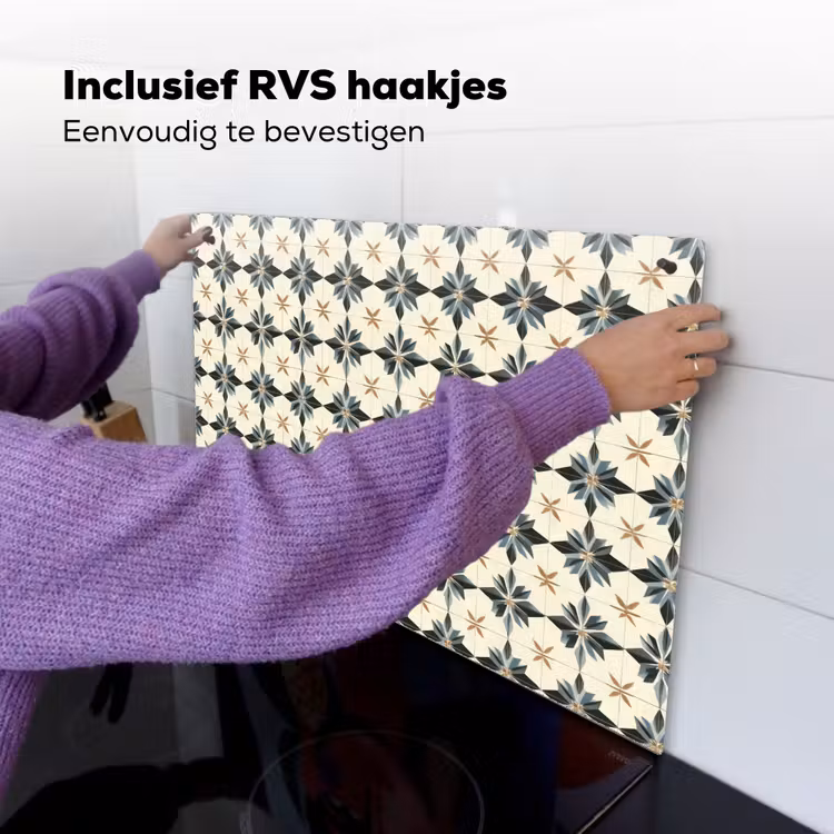 Sierlijk - Ornament - Blauw Inductie beschemer met haakjes klein 777 -ky-ophangen-nl