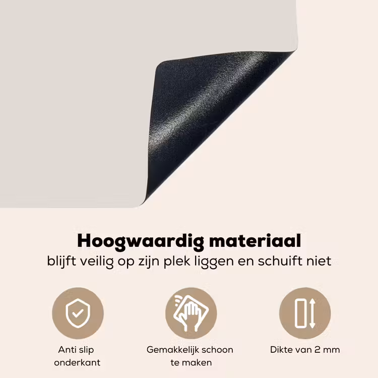 Silent - Sandstone - Grijs Inductie beschemer met haakjes klein 777 -ky-onderkant-nl
