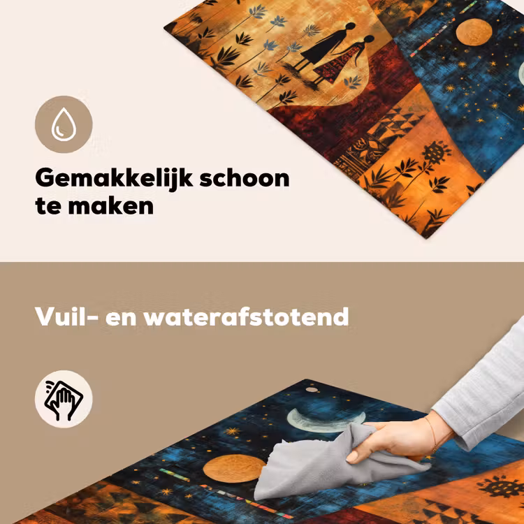 Silhouetten - Abstract - Zon - Maan Inductie beschemer met haakjes klein -ky-schoon-nl