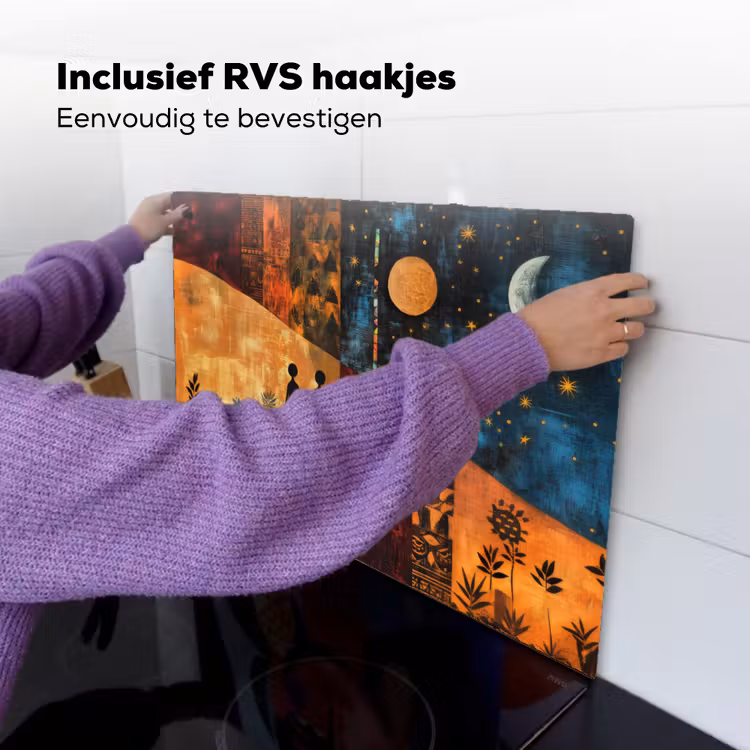 Silhouetten - Abstract - Zon - Maan Inductie beschemer met haakjes klein -ky-ophangen-nl