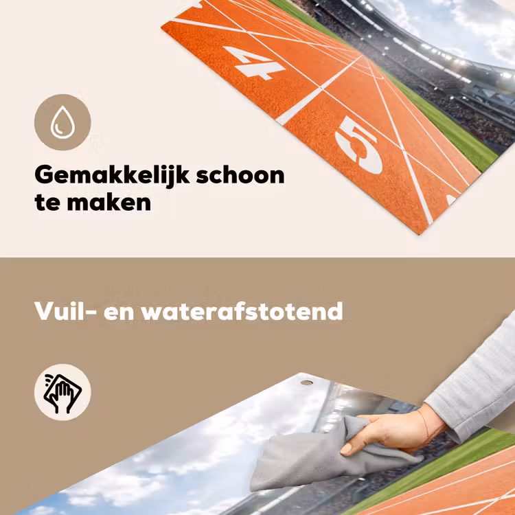 Sintelbaan - Stadion - Sport -Oranje Inductie beschemer met haakjes klein -ky-schoon-nl