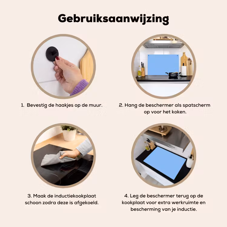 Sky - Glow - Blauw Inductie beschemer met haakjes klein 777 -ky-gebruik-nl