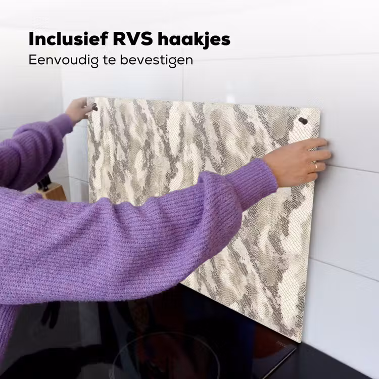 Slang - Patroon - Taupe Inductie beschemer met haakjes klein 777 -ky-ophangen-nl