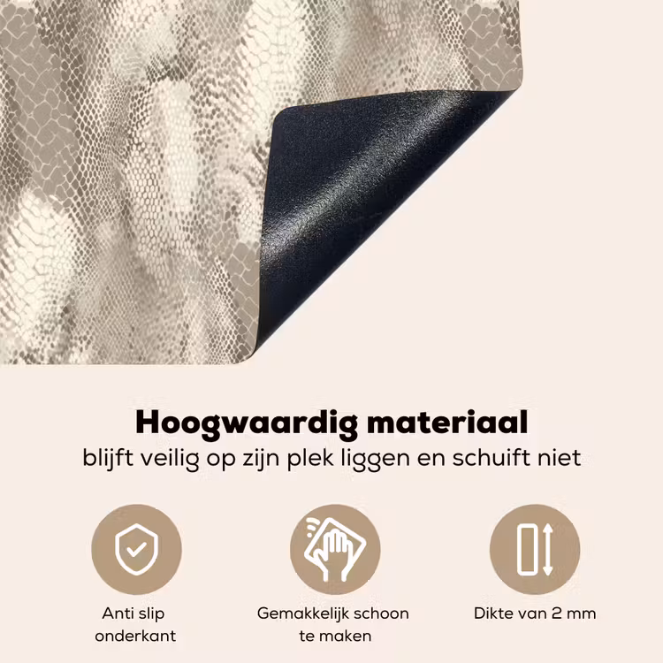Slang - Textuur - Zand Inductie beschemer met haakjes klein 777 -ky-onderkant-nl
