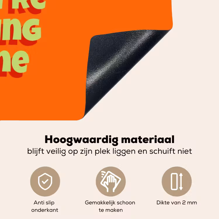 Slow down you're doing fine - Oranje - Simple Inductie beschemer met haakjes klein -ky-onderkant-nl