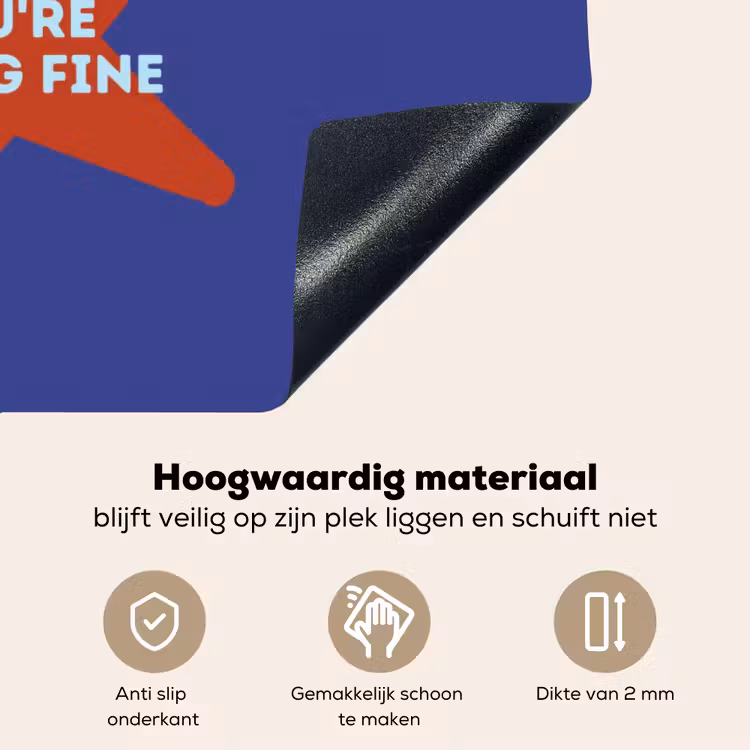 Slow down you're doing fine - Ster - Blauw Inductie beschemer met haakjes klein -ky-onderkant-nl