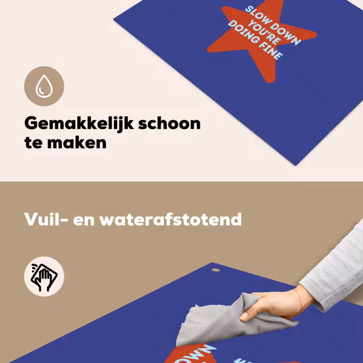 Slow down you're doing fine - Ster - Blauw Inductie beschemer met haakjes klein -ky-schoon-nl