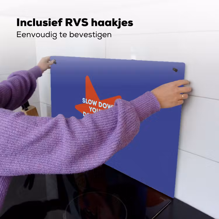 Slow down you're doing fine - Ster - Blauw Inductie beschemer met haakjes klein -ky-ophangen-nl