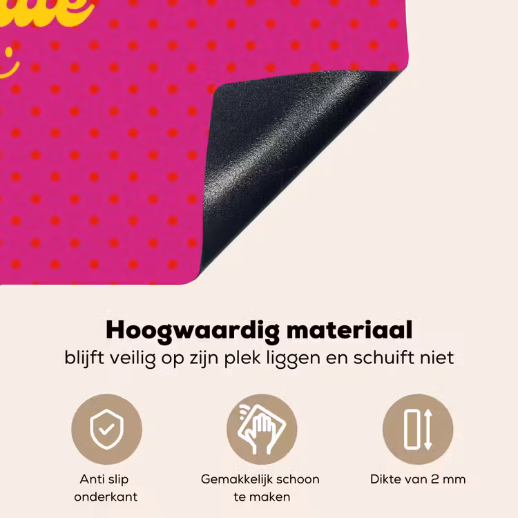 Smile - Stippen - Geel - Smiley - Roze Inductie beschemer met haakjes klein -ky-onderkant-nl