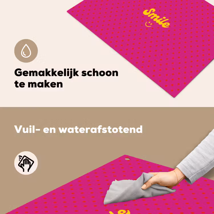 Smile - Stippen - Roze Inductie beschemer met haakjes klein -ky-schoon-nl