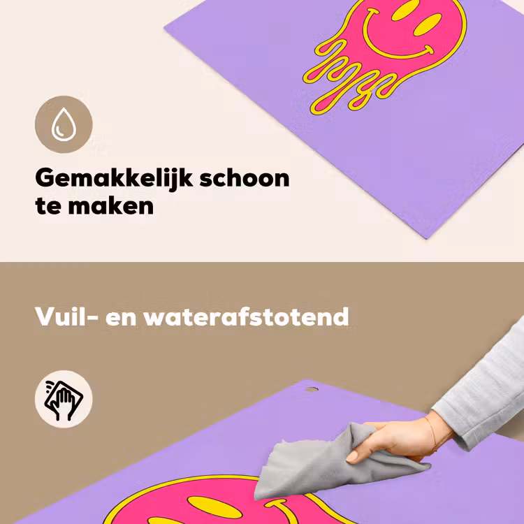 Smiley - Drip - Neon Inductie beschemer met haakjes klein -ky-schoon-nl