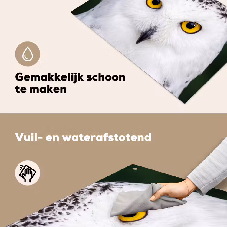 Sneeuwuil - Portret - Geel Inductie beschemer met haakjes klein -ky-schoon-nl