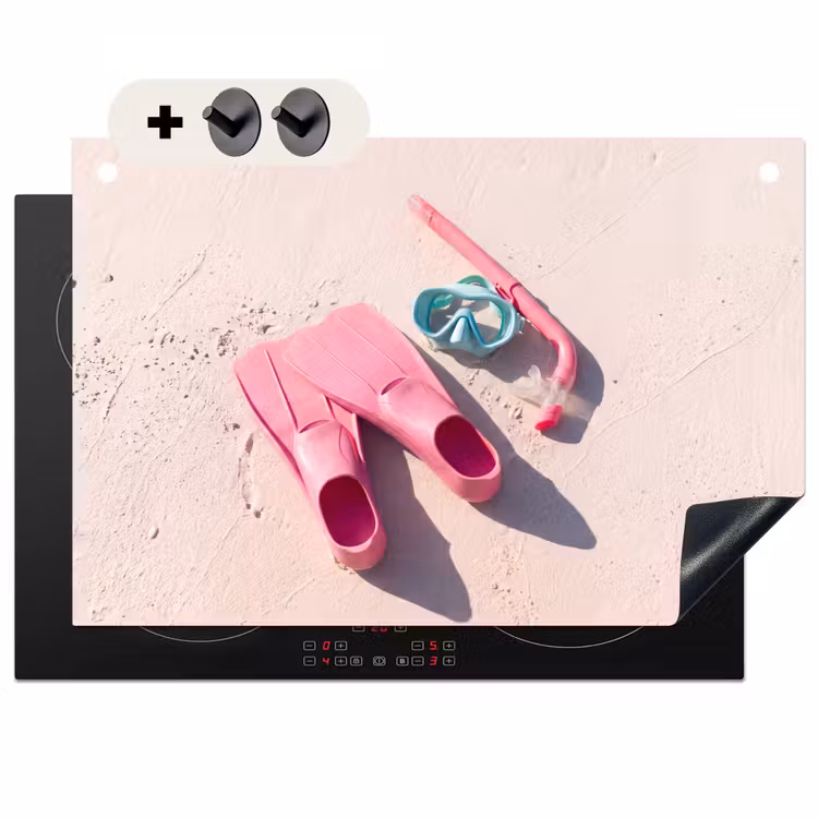 Snorkelset - Strand - Zomer - Roze Inductie beschemer met haakjes klein -3d