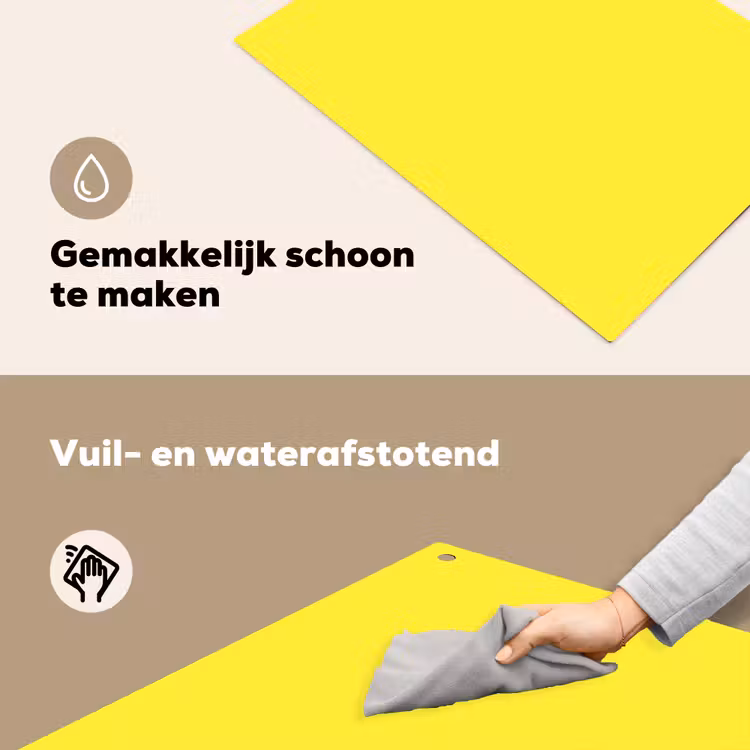 Soft - Custard - Geel Inductie beschemer met haakjes klein 777 -ky-schoon-nl