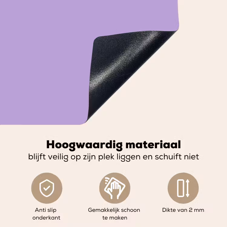 Soft - Lavender - Paars Inductie beschemer met haakjes klein 777 -ky-onderkant-nl
