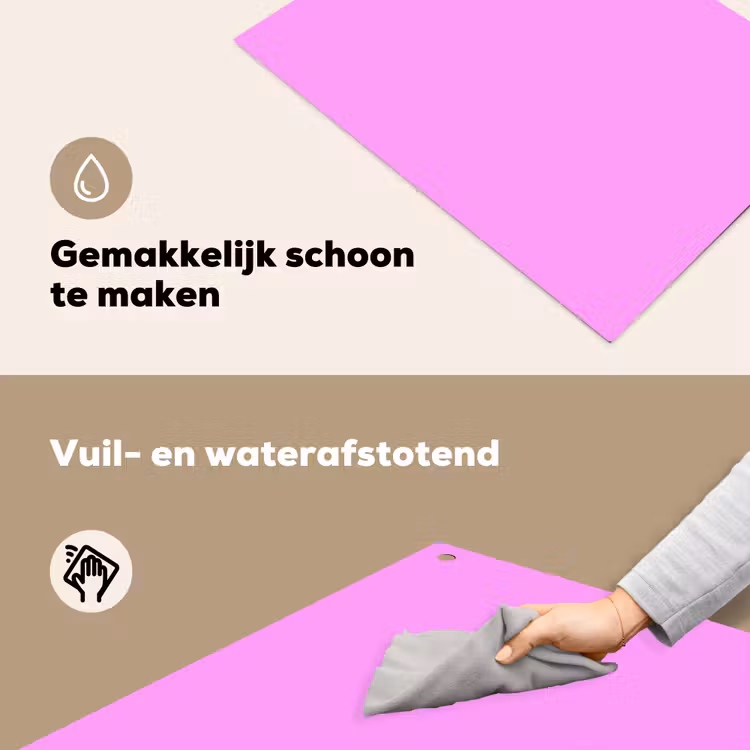 Soft - Lavender - Roze Inductie beschemer met haakjes klein 777 -ky-schoon-nl
