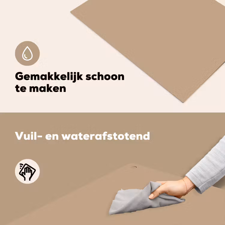 Soft - Taupe - Bruin Inductie beschemer met haakjes klein 777 -ky-schoon-nl