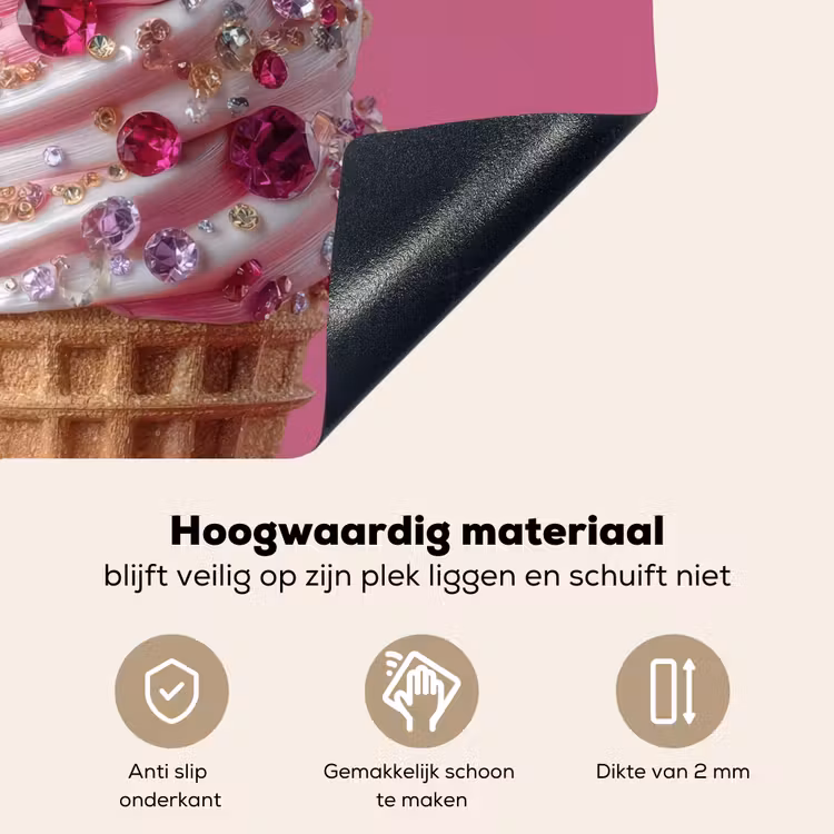 Softijs - Edelstenen - Roze - Hoorntje Inductie beschemer met haakjes middel -ky-onderkant-nl