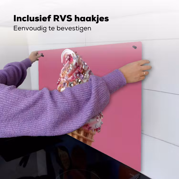 Softijs - Edelstenen - Roze - Hoorntje Inductie beschemer met haakjes middel -ky-ophangen-nl