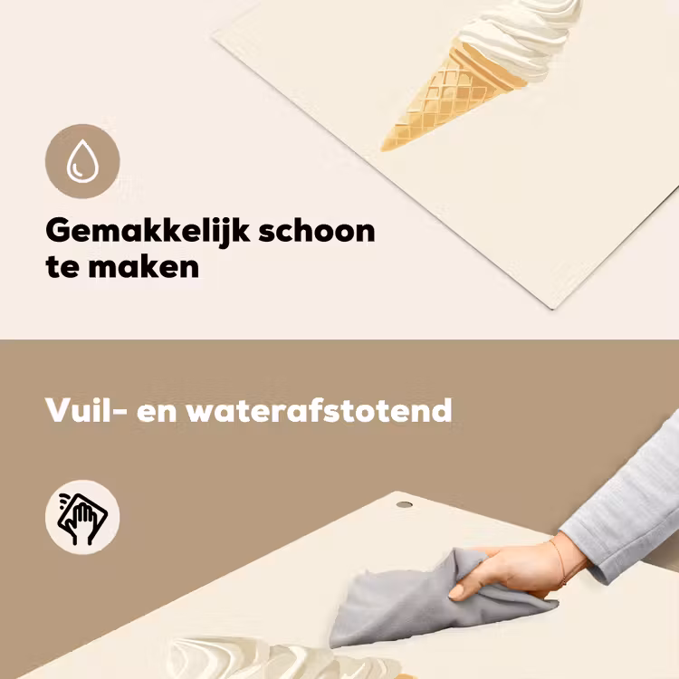 Softijs - Hoorntje - Wit Inductie beschemer met haakjes klein -ky-schoon-nl