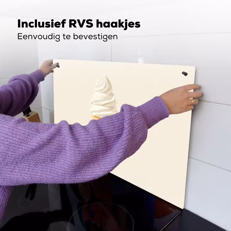 Softijs - Hoorntje - Wit Inductie beschemer met haakjes klein -ky-ophangen-nl