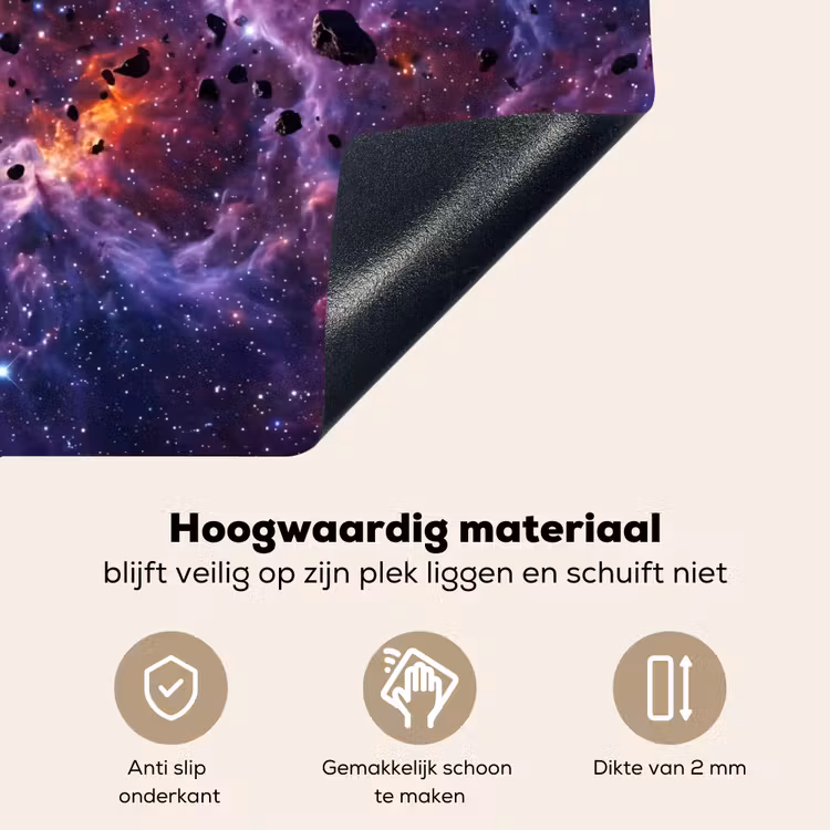 Space - Stars - Abstract - Colorful Inductie beschemer met haakjes klein -ky-onderkant-nl