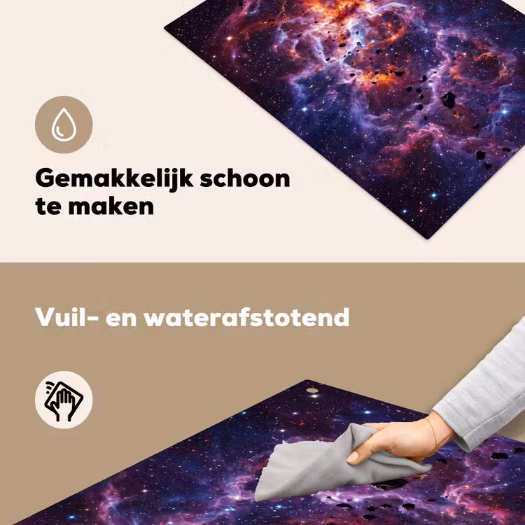 Space - Stars - Abstract - Colorful Inductie beschemer met haakjes klein -ky-schoon-nl
