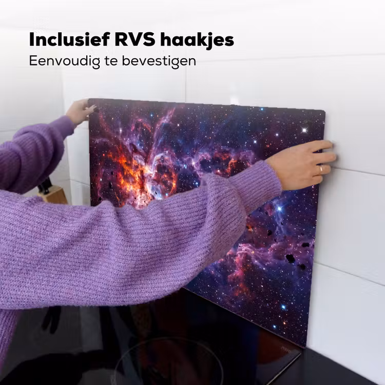 Space - Stars - Abstract - Colorful Inductie beschemer met haakjes klein -ky-ophangen-nl