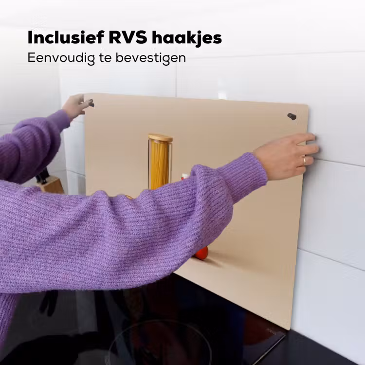 Spaghetti - Melk - Tomaten - Eieren - Brood Inductie beschemer met haakjes klein -ky-ophangen-nl