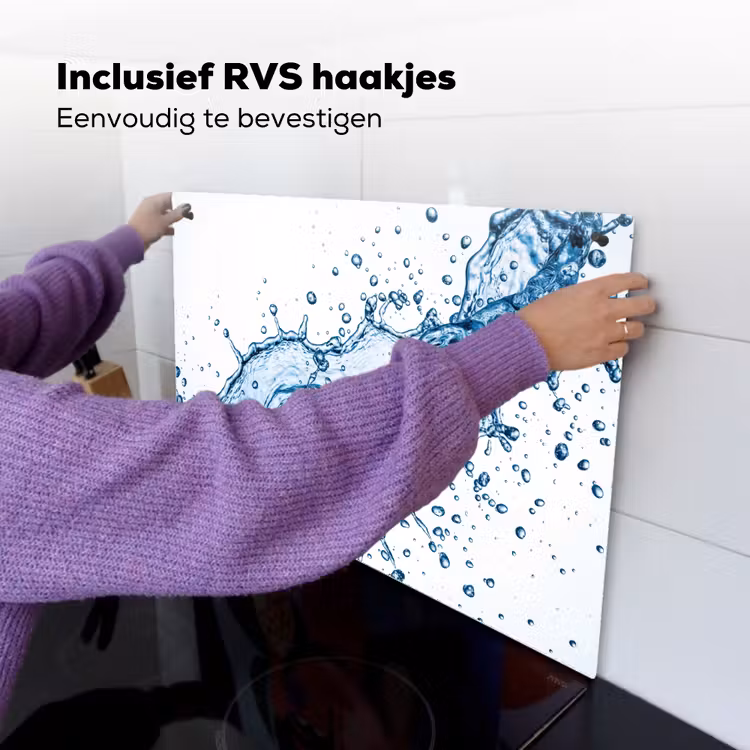 Spash - Water - Blauw Inductie beschemer met haakjes klein -ky-ophangen-nl