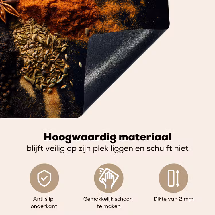 Specerijen - Explosie - Oranje Inductie beschemer met haakjes klein -ky-onderkant-nl