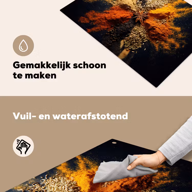 Specerijen - Explosie - Oranje Inductie beschemer met haakjes klein -ky-schoon-nl